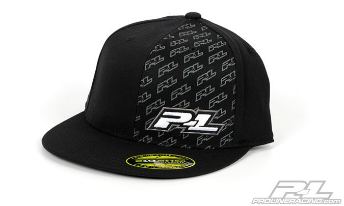 Pro-Line Icon Black Flat Bill FlexFit Hat (L-XL)