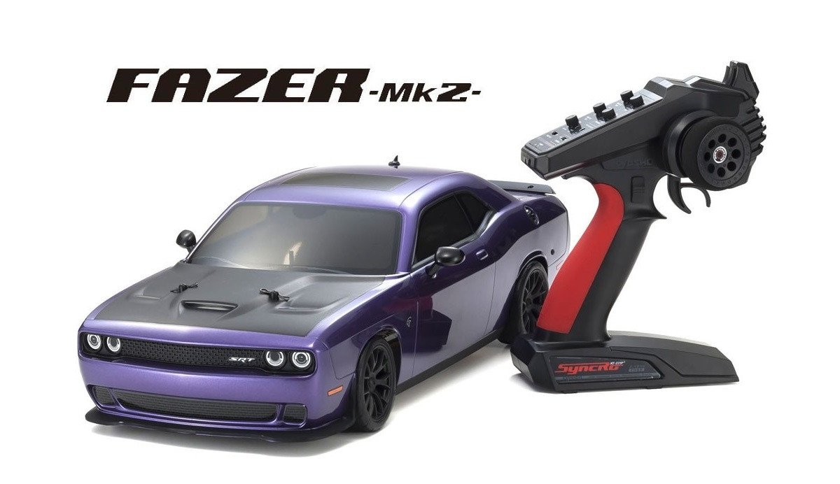 34415T1 Kyosho 1/10 Scale Radio Controlled Electric Powered 4WD FAZER Mk2 Series RTR DODGE Challenger SRT Hellcat Plam Purple