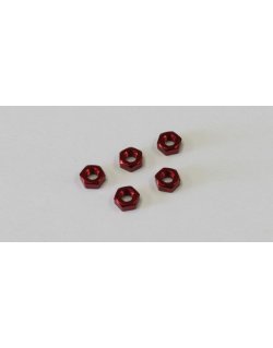 1-N3024A-R Nut(M3x2.4)(Aluminum/Red/5pcs)