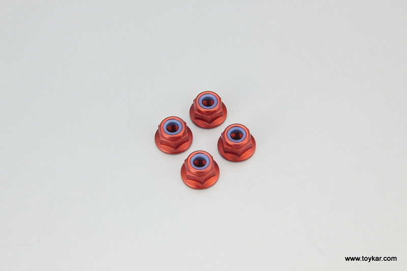 1343 DIS ALU.NYLON LOCK NUT M4 RED