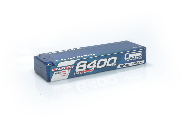 LRP430271 6400MAH 7.6V LIPO HV LCG MODIFIED GRAPHENE-3 HARDCASE BATTERY 120C/60C
