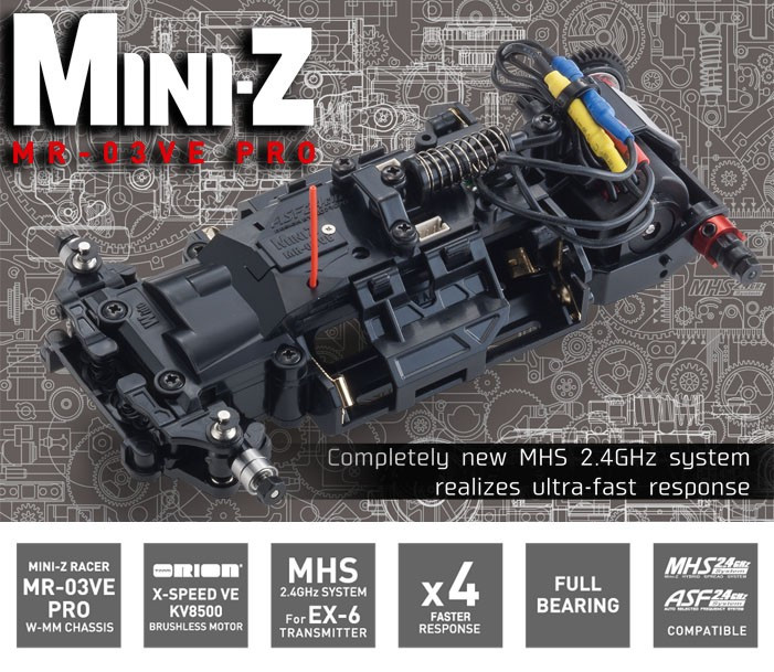 1/27 R/C EP Touring Car MINI-Z Racer MR-03 with ASF2.4GHz System MR-03VE Pro Chassis Set