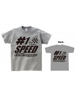 OS79883628 O.S.SPEED No.1 Cotton T-Shirt Gray (XL)
