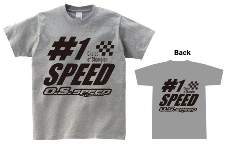 OS79883628 O.S.SPEED No.1 Cotton T-Shirt Gray (XL)