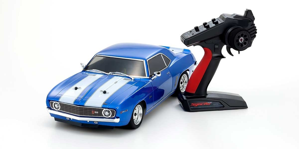34418T1 1969 Chevy® Camaro® Z/28 1/10 Scale Radio Controlled Electric Powered 4WD FAZER Mk2 FZ02L Series Readyset Le Mans Blue