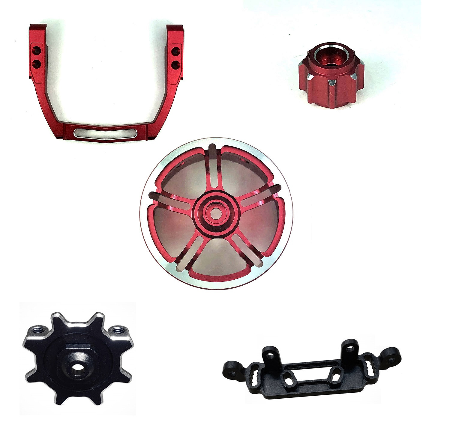 Sanwa M17 Aluminium Option Parts Red colour