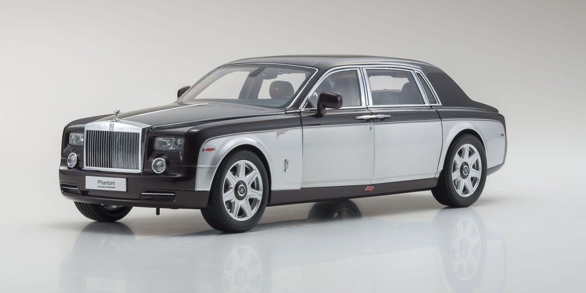 08841DRB KYOSHO ORIGINAL 1/18scale Rolls-Royce Phantom EXTENDED WHEEL BASE (Dark Red / Silver)