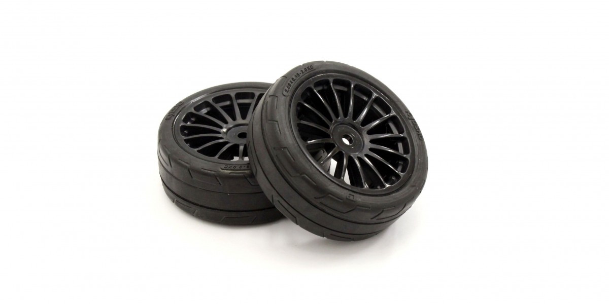 FATH702BKM Premounted Tire FZ02(15-Spoke BK/M/2pcs)