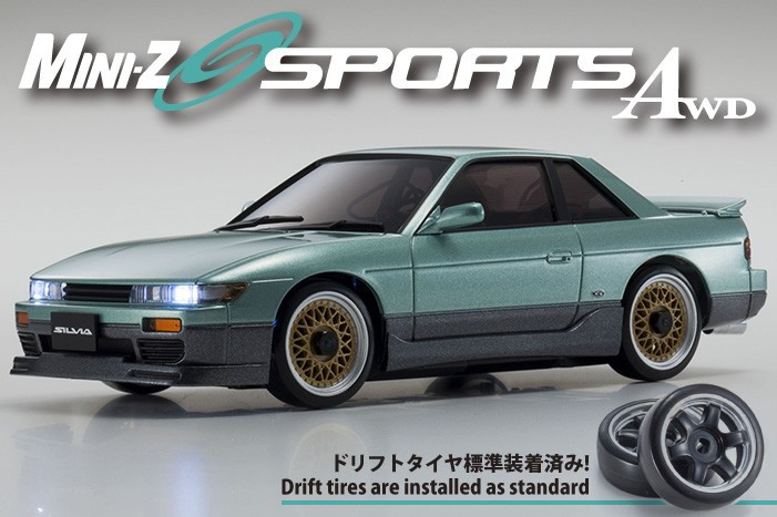 1/27 R/C EP Touring Car MINI-Z AWD FHS2.4GHz MA-020 Sports NISSAN SILVIA K’s (S13) with Aero kit Lime Green Two-tone with LED