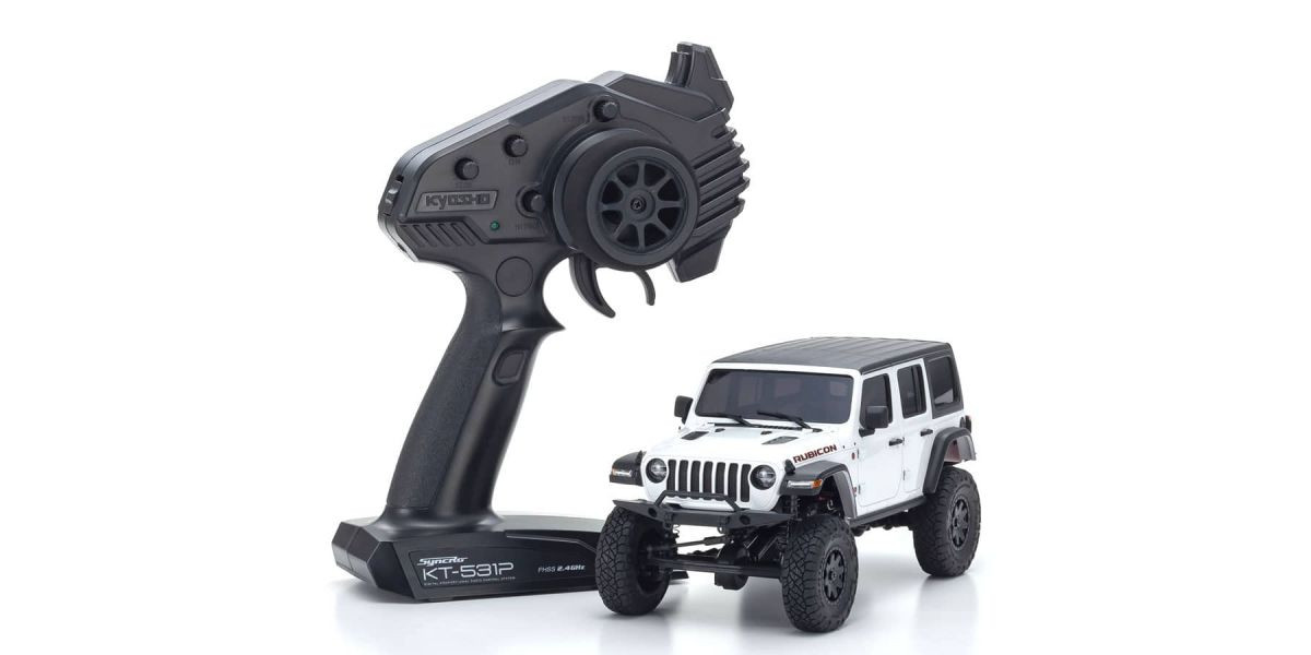 32521W MINI-Z 4×4 JeepⓇ Wrangler Unlimited Rubicon Radio Controlled Electric Powered Crawling car Bright White