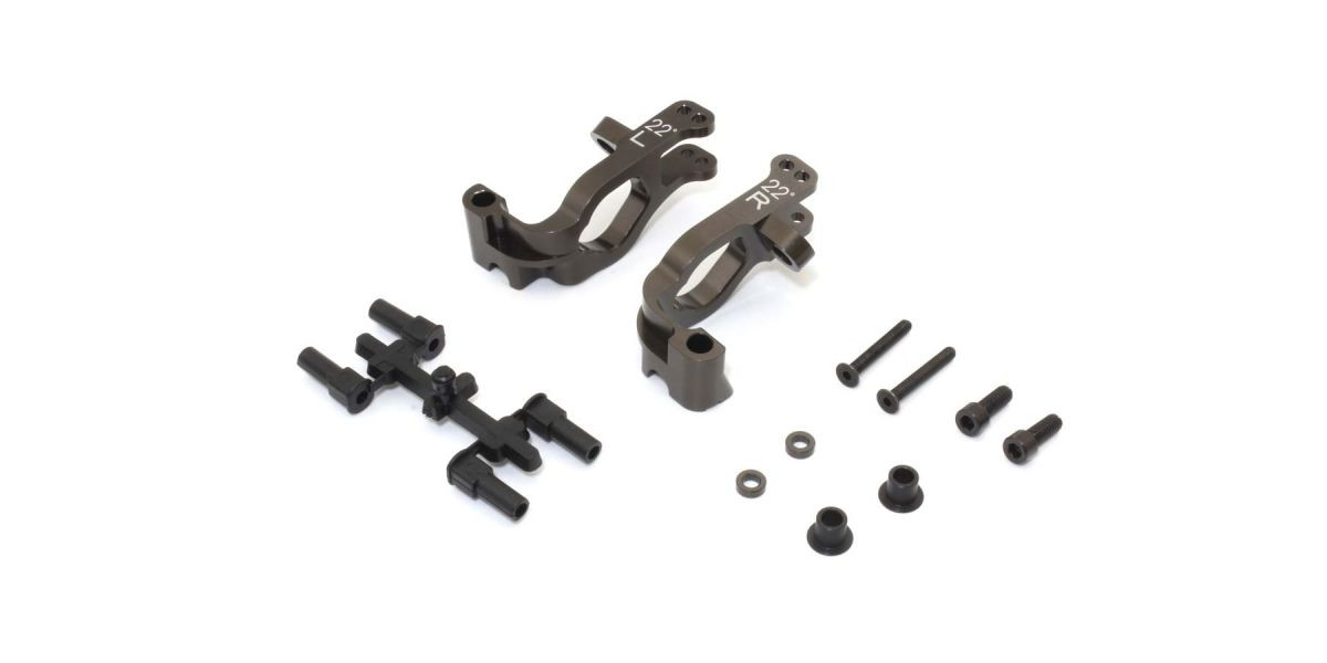 IFW629B Aluminum Front Hub Carrier Set(L,R/22ﾟ/Gunmetallic/MP10)