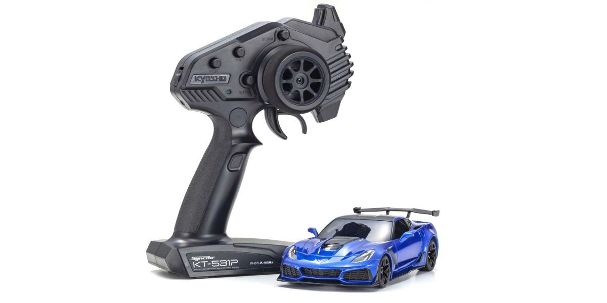 32334BL MINI-Z RWD Series Ready Set Chevrolet Corvette ZR1 Elkhart Lake Blue Metallic (with LED)