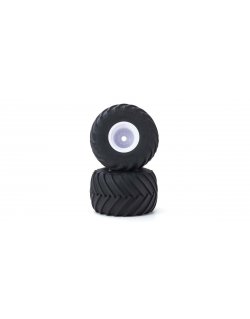 MATH001W Monster Tire with Wheel(White/V-Shaped/2pcs)