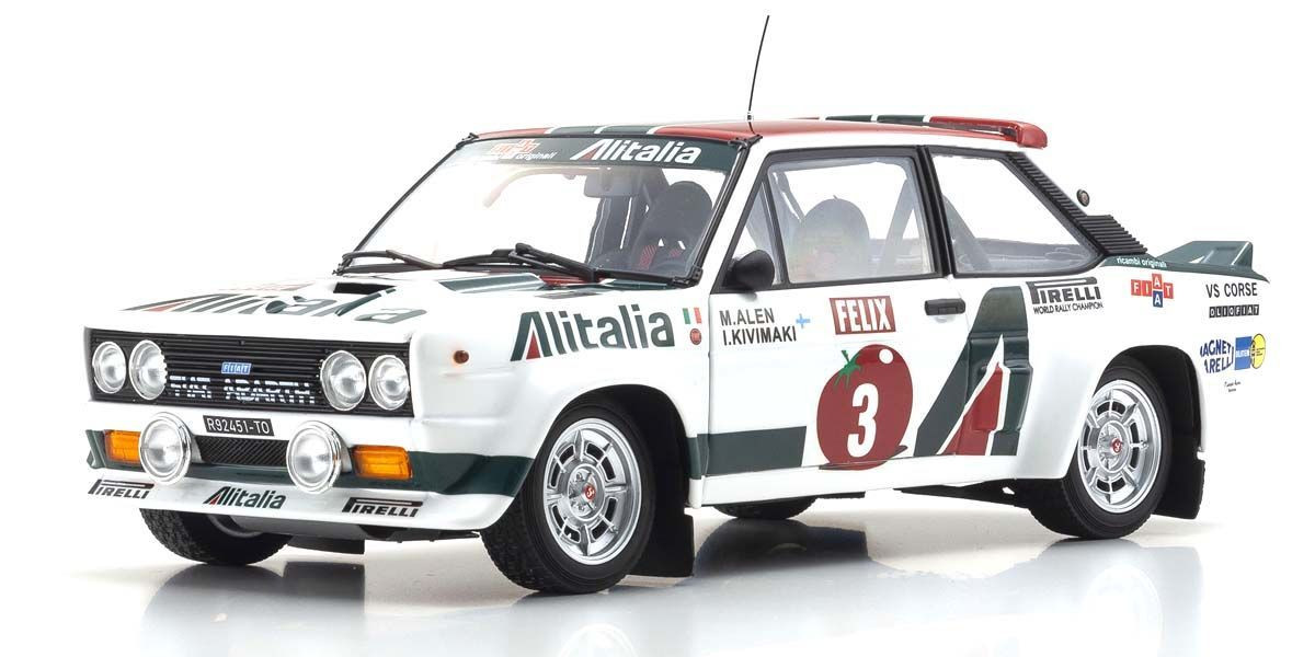08376E KYOSHO ORIGINAL 1/18 scale Fiat 131 Abarth Rally 1978 1000 Lake No. 3