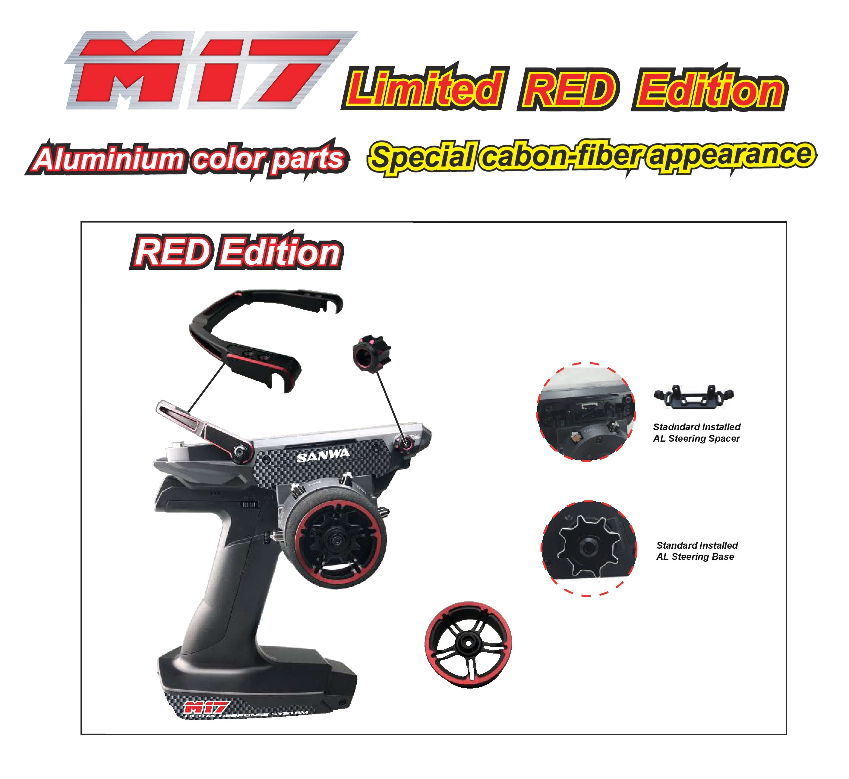 SWM17RED Sanwa M17 Limited RED Edition with RX 493 Receiver
