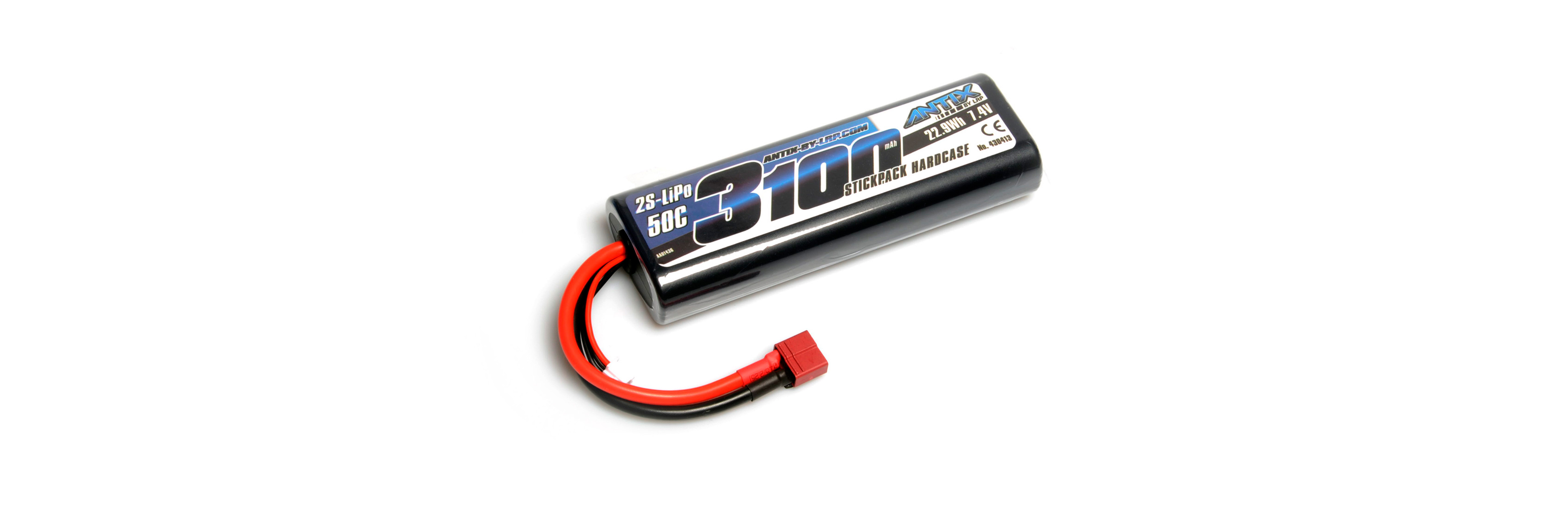 LRP430413 ANTIX BY LRP 3100 - 7.4V - 50C LIPO CAR STICKPACK HARDCASE - T-PLUG