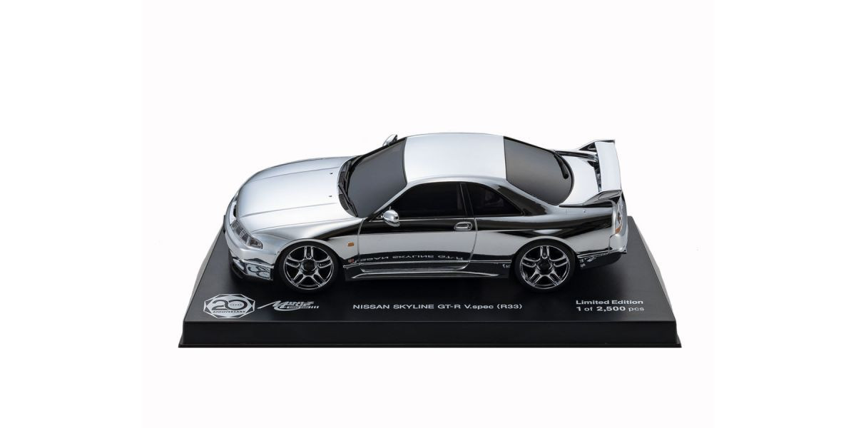 MZP438CS ASC MA020S MINI-Z Cup 20th Anniversary Model Nissan Skyline GT-R V Spec (R33) Chrome Silver