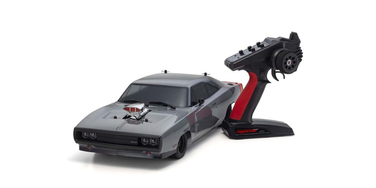 34492T1 1970 Dodge Charger Supercharged VE Gray 1/10 Scale Radio Controlled EP4WD FAZER Mk2 FZ02L VE Readyset