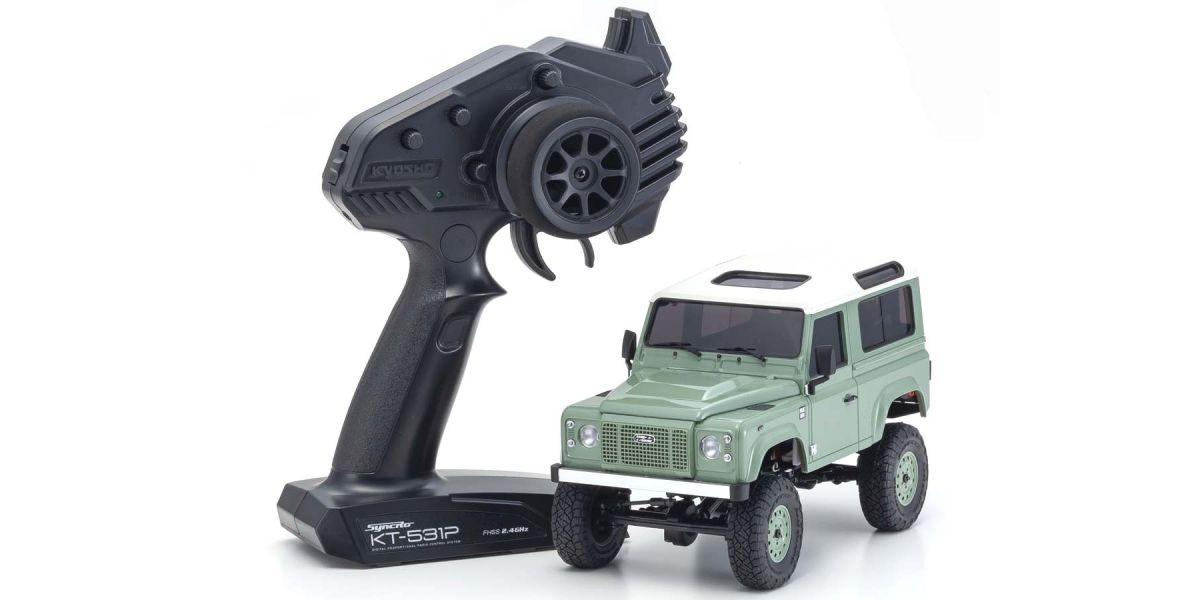 32527GR MINI-Z 4×4 Land Rover Defender 90 Heritage Grasmere Green / Alaska White