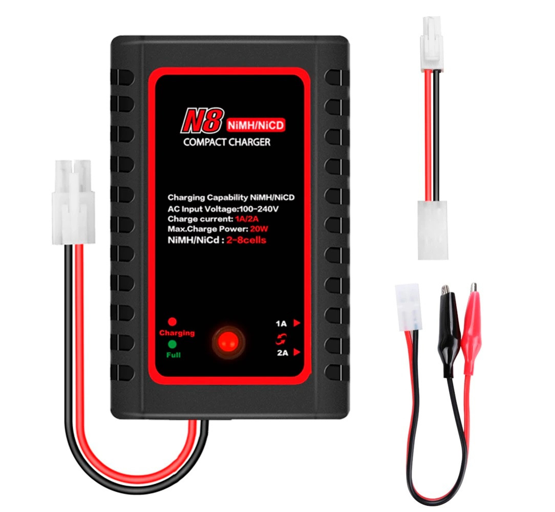 HTRCN8 Nimh Nicd Battery Charger 110-240V 2A 20W AC Compact Charger For 2s-8s