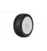 JETKO POWER BLOCK IN PRE-GLUED WITH WHITE WHEEL 1/8 BUGGY RACING TIRE 1 PAIR