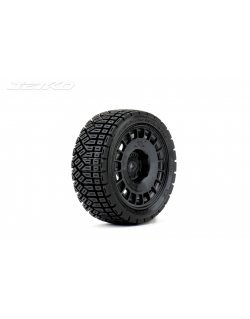 JETKO POWER AVANTGARDE MEDIUM SOFT PRE-GLUED WITH BLACK WHEEL 1/10 RALLY 4 TIRES