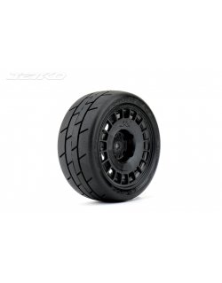 JETKO POWER FORMULA MEDIUM SOFT PRE-GLUED WITH BLACK WHEEL 1/10 ONROAD 4 TIRES