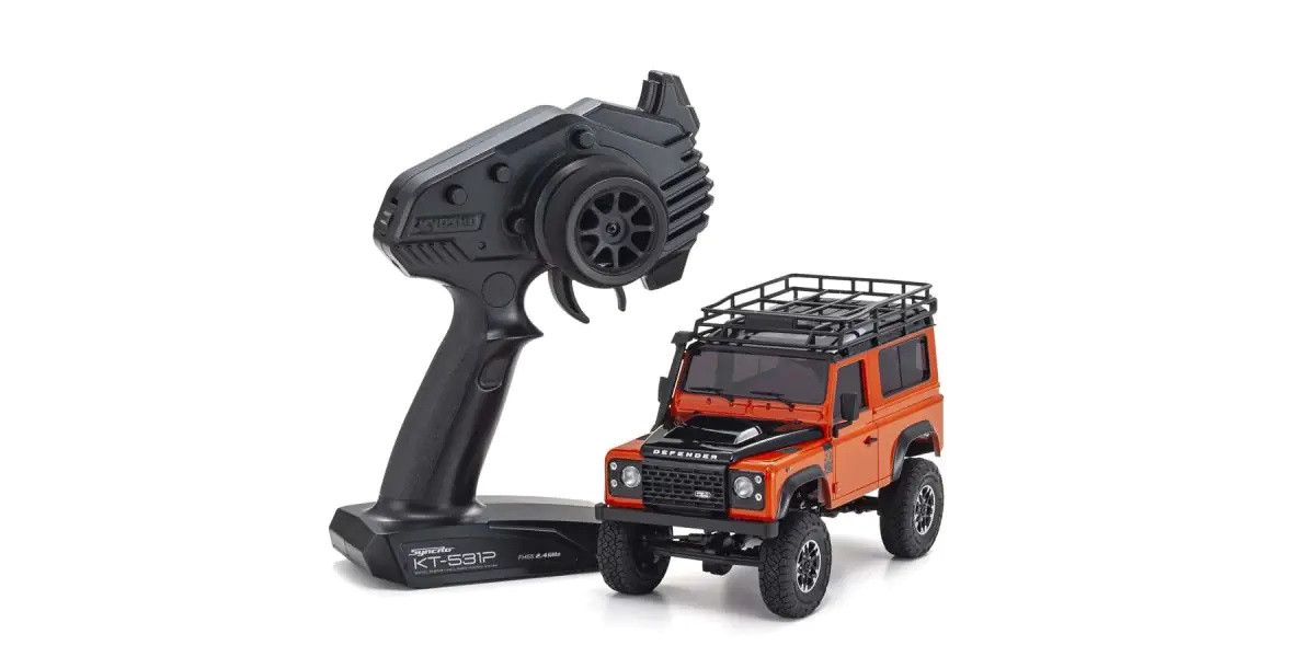 32531MO MINI-Z 4×4 Land Rover Defender 90 Adventure Phoenix Orange / Santorini Blk