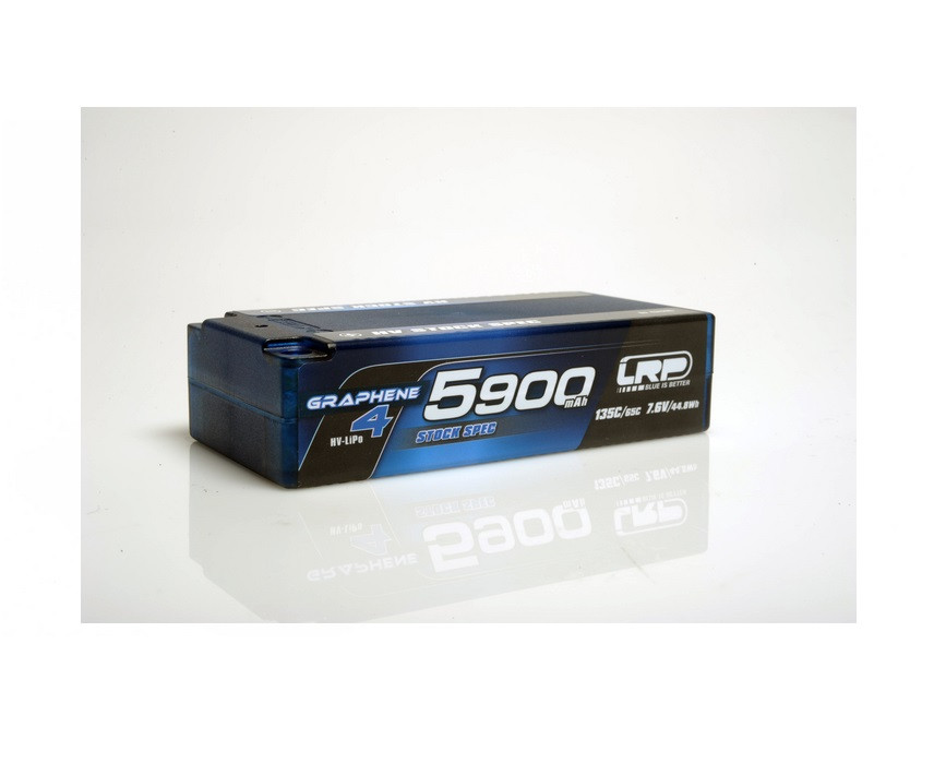 LRP431285 HV STOCK SPEC SHORTY GRAPHENE-4 5900MAH HARDCASE BATTERY - 7.6V LIPO - 135C/65C - 222G