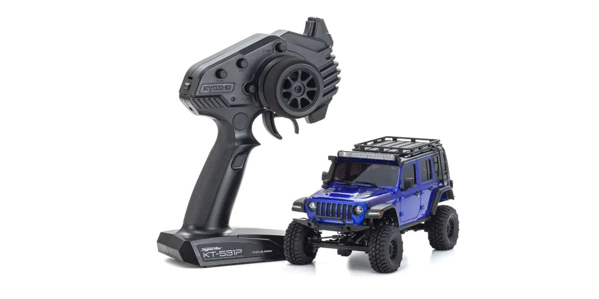 32528MB MINI-Z 4x4 readyset JeepⓇ Wrangler Unlimited Rubicon with Accessory parts Ocean Blue Metallic