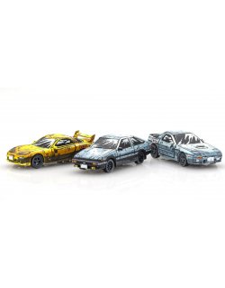 07057AA KYOSHO 1/64scale Initial D Cartoon version (Toyota Sprinter Trueno AE86 /Mazda RX-7 FD3S/Mazda Savanna RX-7 FC3S)