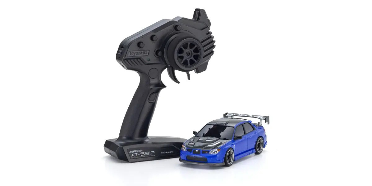 32653BL MINI-Z AWD SUBARU IMPREZA with Aero kit and CFRP hood Metallic Blue