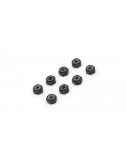 MZW128BK M2 Alu. Nylon Color Nut 8pcs (Black)