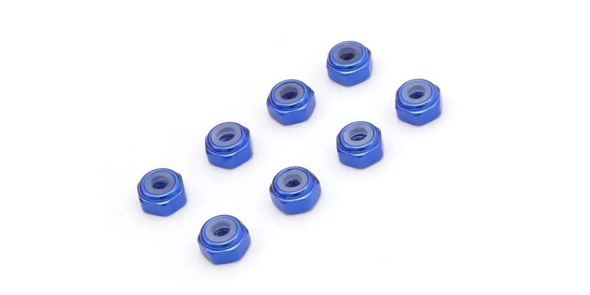 MZW128BL M2 Alu. Nylon Color Nut 8pcs(Blue)