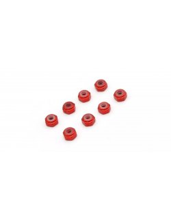 MZW128R M2 Alu. Nylon Color Nut 8pcs (Red)