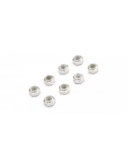 MZW128S M2 Alu. Nylon Color Nut 8pcs (Silver)