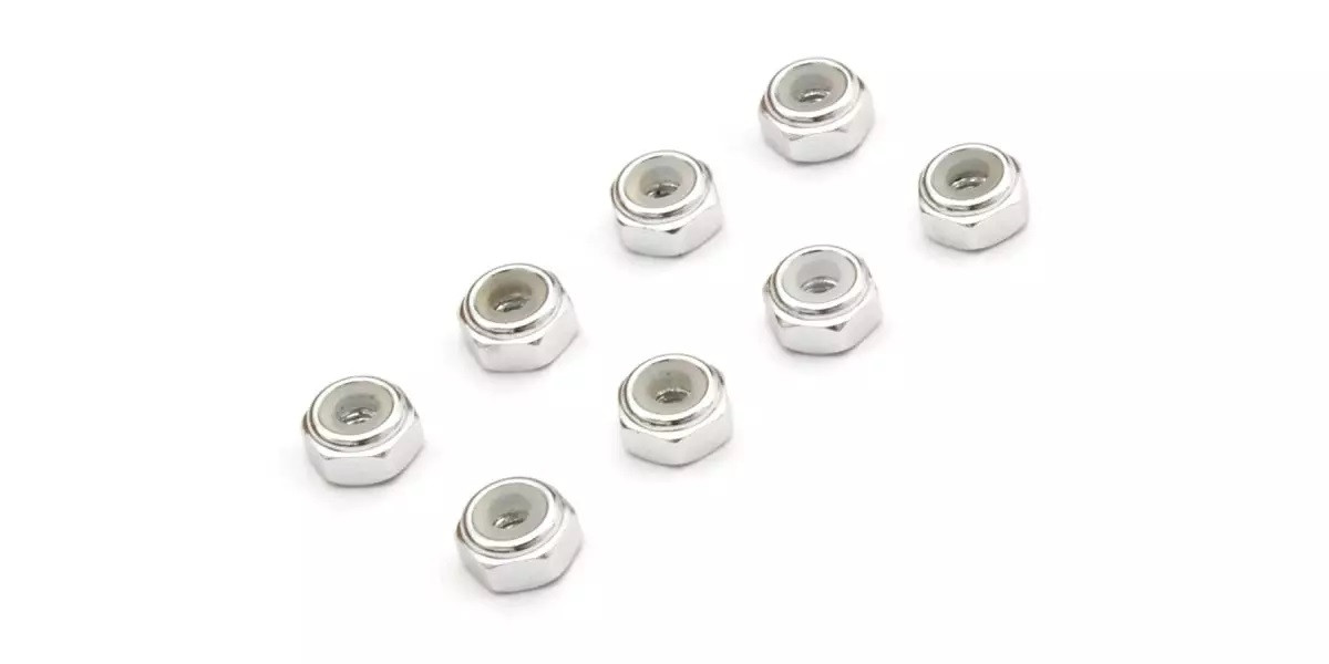 MZW128S M2 Alu. Nylon Color Nut 8pcs (Silver)