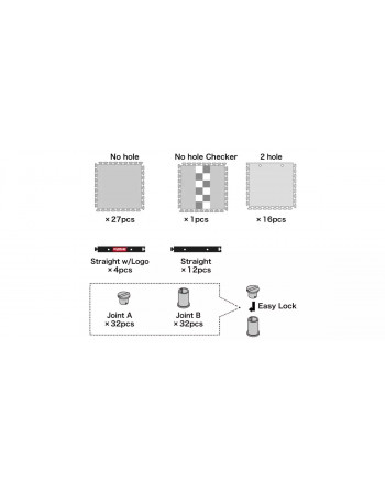 87212 Mini-Z Carpet Track 50 Expansion Set (44pcs)