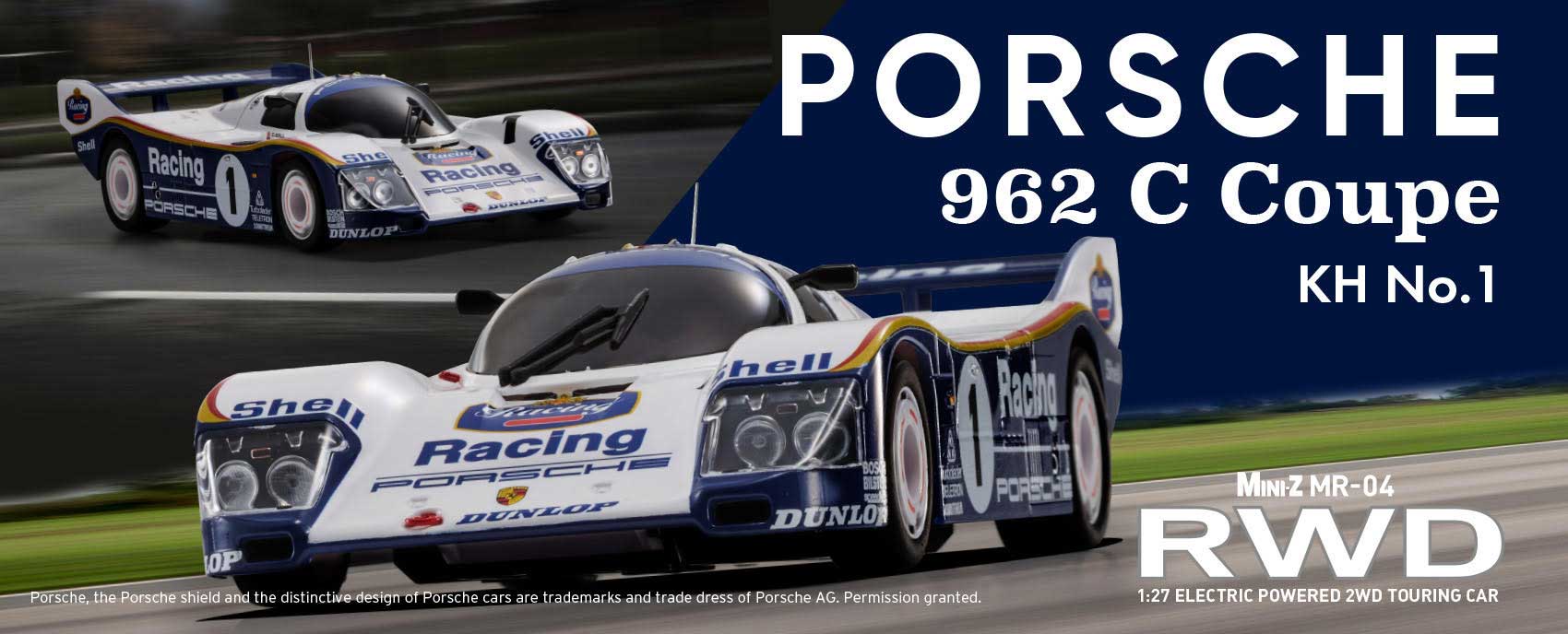 Le Mans legend Porsche 962C Coupe on MINI-Z MR-04.