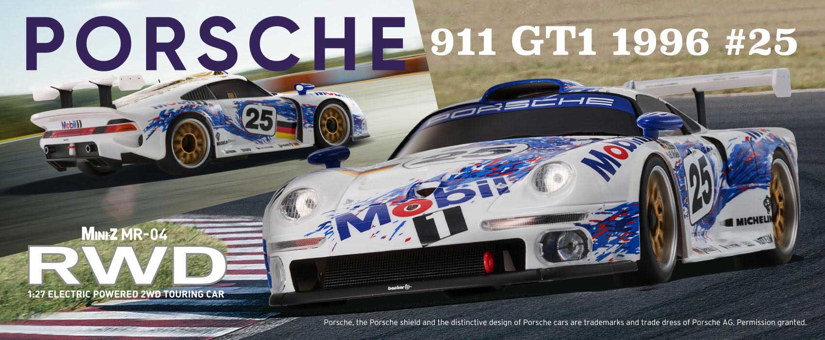 1996 Le Mans class-winning Porsche 911 GT1 on MINI-Z MR-04.